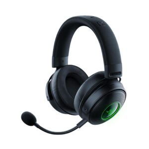 Razer Kraken V3 Pro HyperSense Wireless Gaming Headset w/Haptic Technology: Triforce Titanium 50mm Drivers - THX Spatial Audio - HyperSpeed Wireless - Hybrid Fabric & Leatherette Memory Foam Cushions