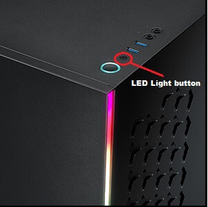 LED Light Button on Oracle X Gaming PC by Skytech Gaming